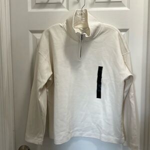 Banana Republic Double Twill Zip Sweatshirt- snow day